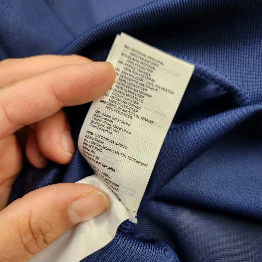 Men's Adidas Club Jacket Size XL Blue Polyester Track Soccer Jacket - Picture 10 of 11